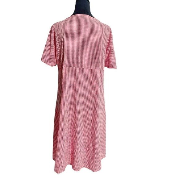 NEW Cut Loose Size Large  Crinkle Check Swing Dress $112 Checkered Gingham Boho - Picture 6 of 9